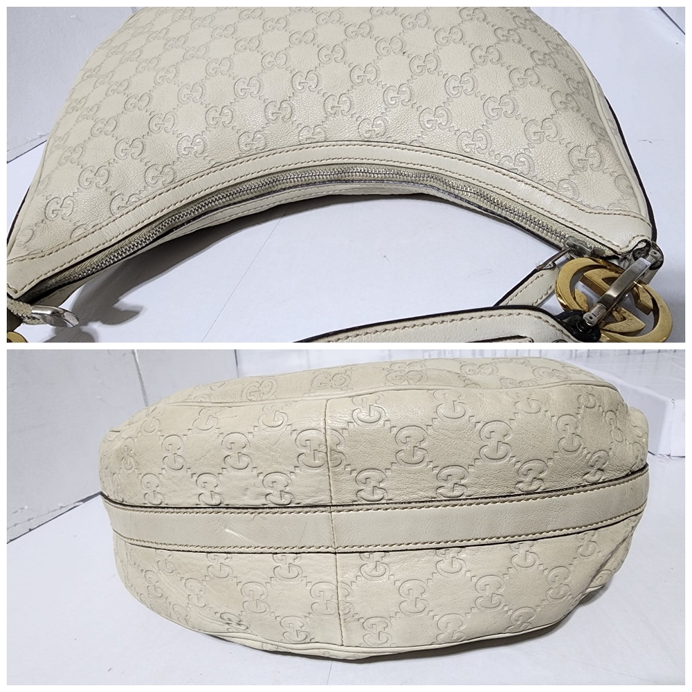 GUCCI Guccissima Medium GG Twins Hobo Bag Off White - Picture 11 of 16